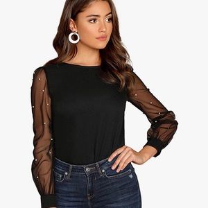 Black pearl long sleeve blouse size XL